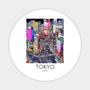 A Pop Art Travel Print of Tokyo Japan Magnet